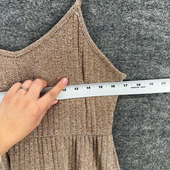 Unbranded Dress Women M Medium Beige Sheath Midi V-Neck Sleeveless Casual Solid - Picture 3 of 6